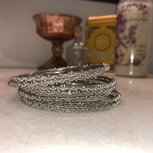 silver detailed bangles